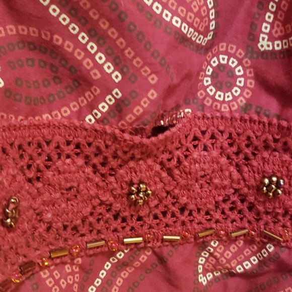 Apt. 9 fully lined pleated burgandy print skirt - Picture 3 of 8